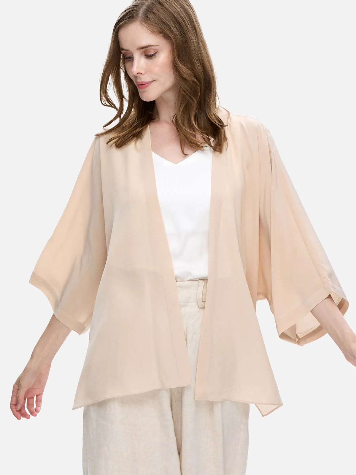 Cream Silk Relax Cardigan