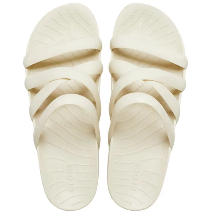 Crocs - Womens Splash Strappy Slide Sandal Bone