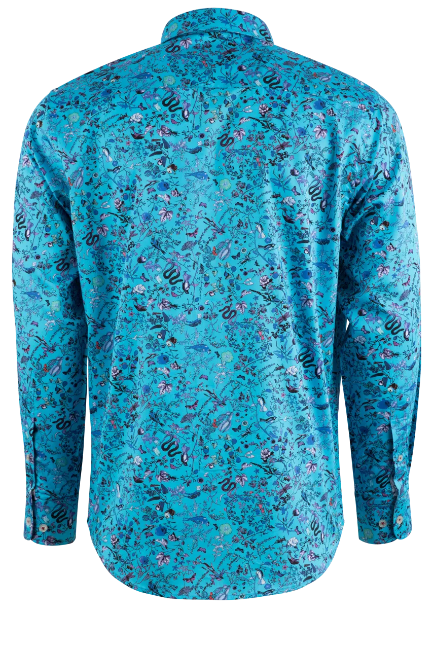 David Smith Australia Blue Lagoon Button-Front Shirt