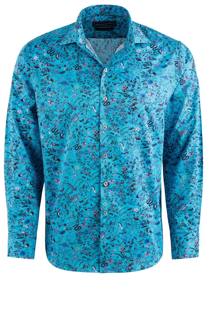 David Smith Australia Blue Lagoon Button-Front Shirt