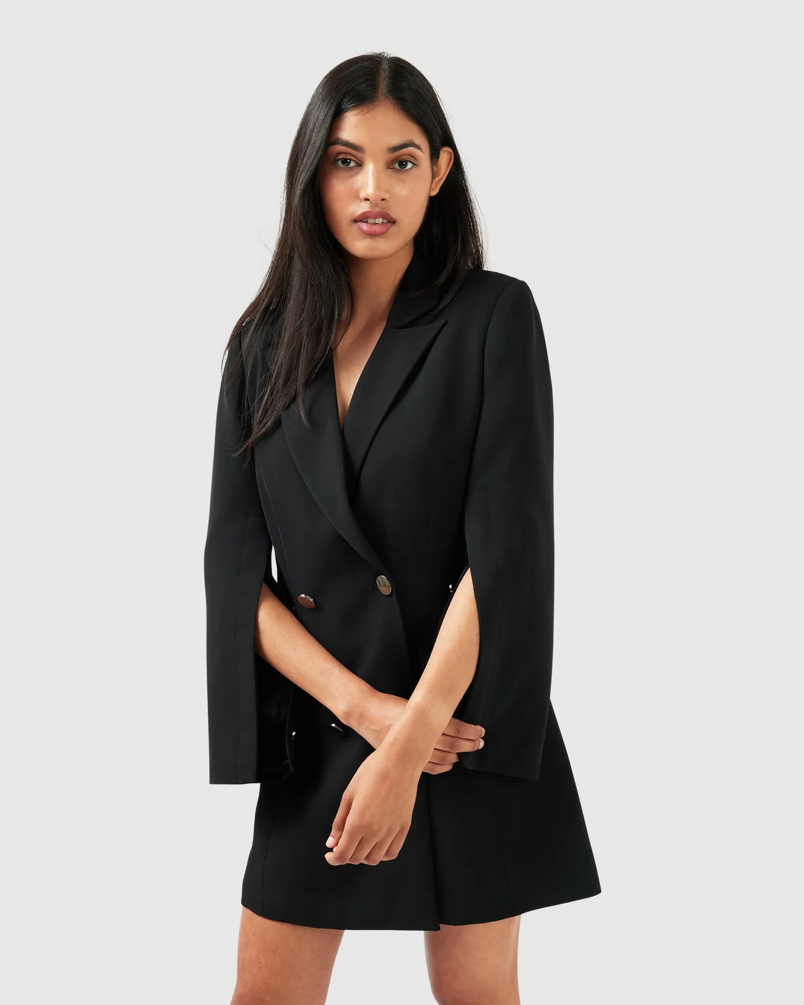 Diamond Heart Blazer Dress - Black