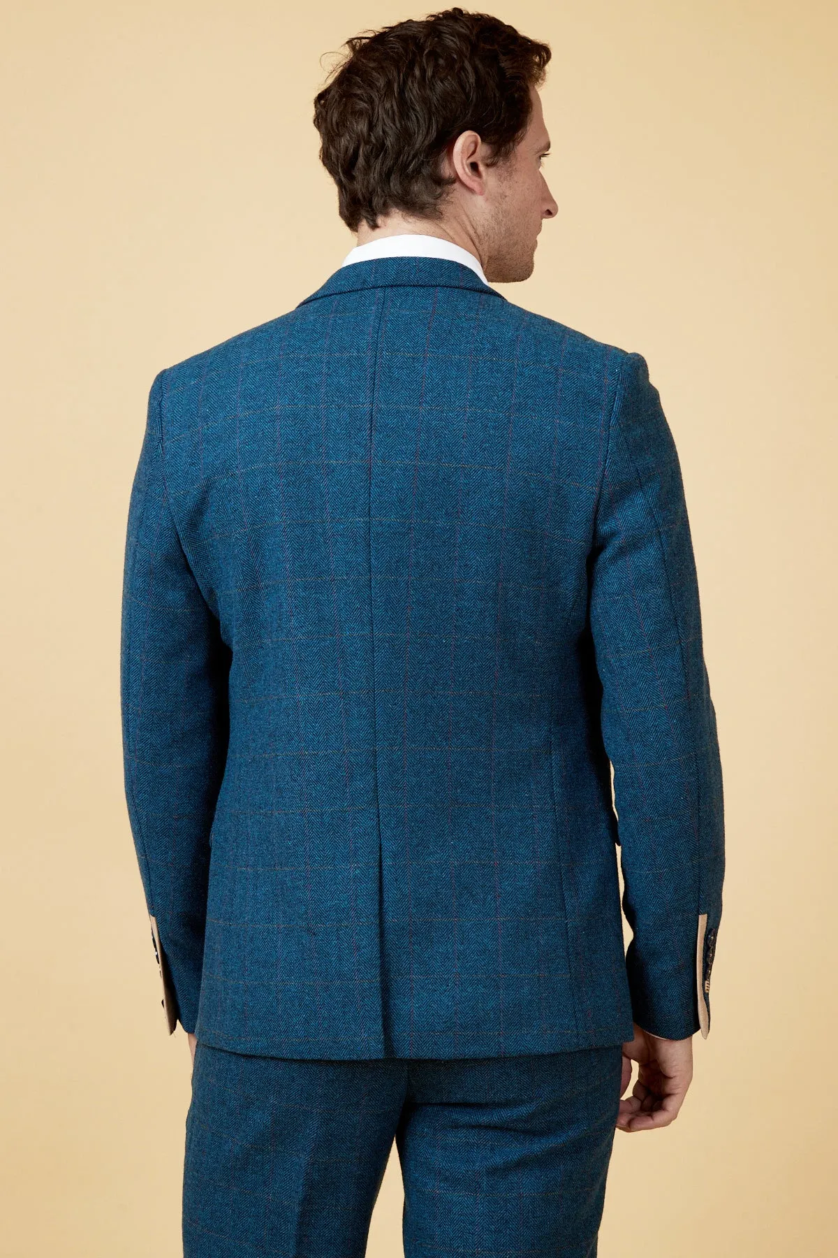 DION - Blue Tweed Check Blazer