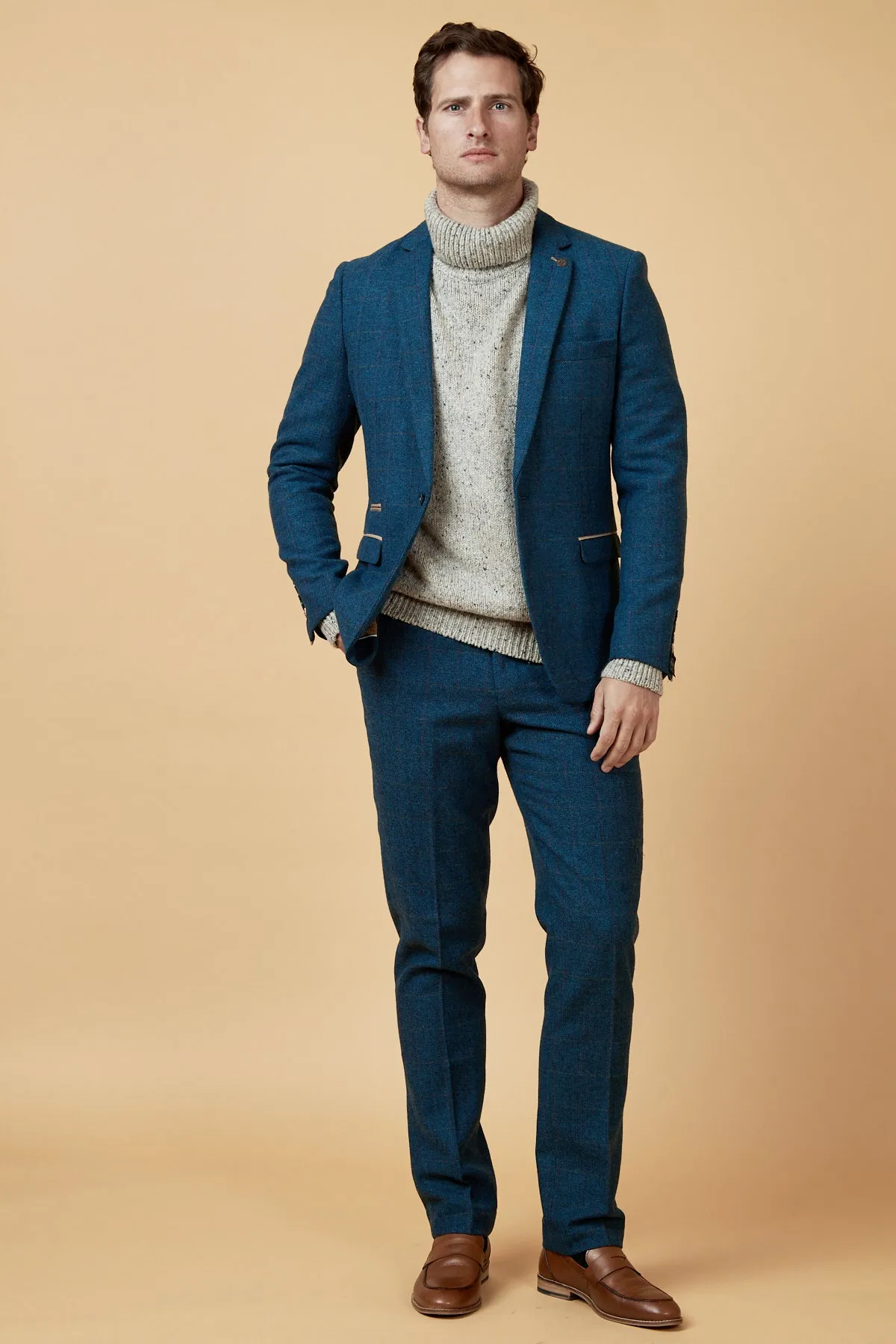 DION - Blue Tweed Check Blazer