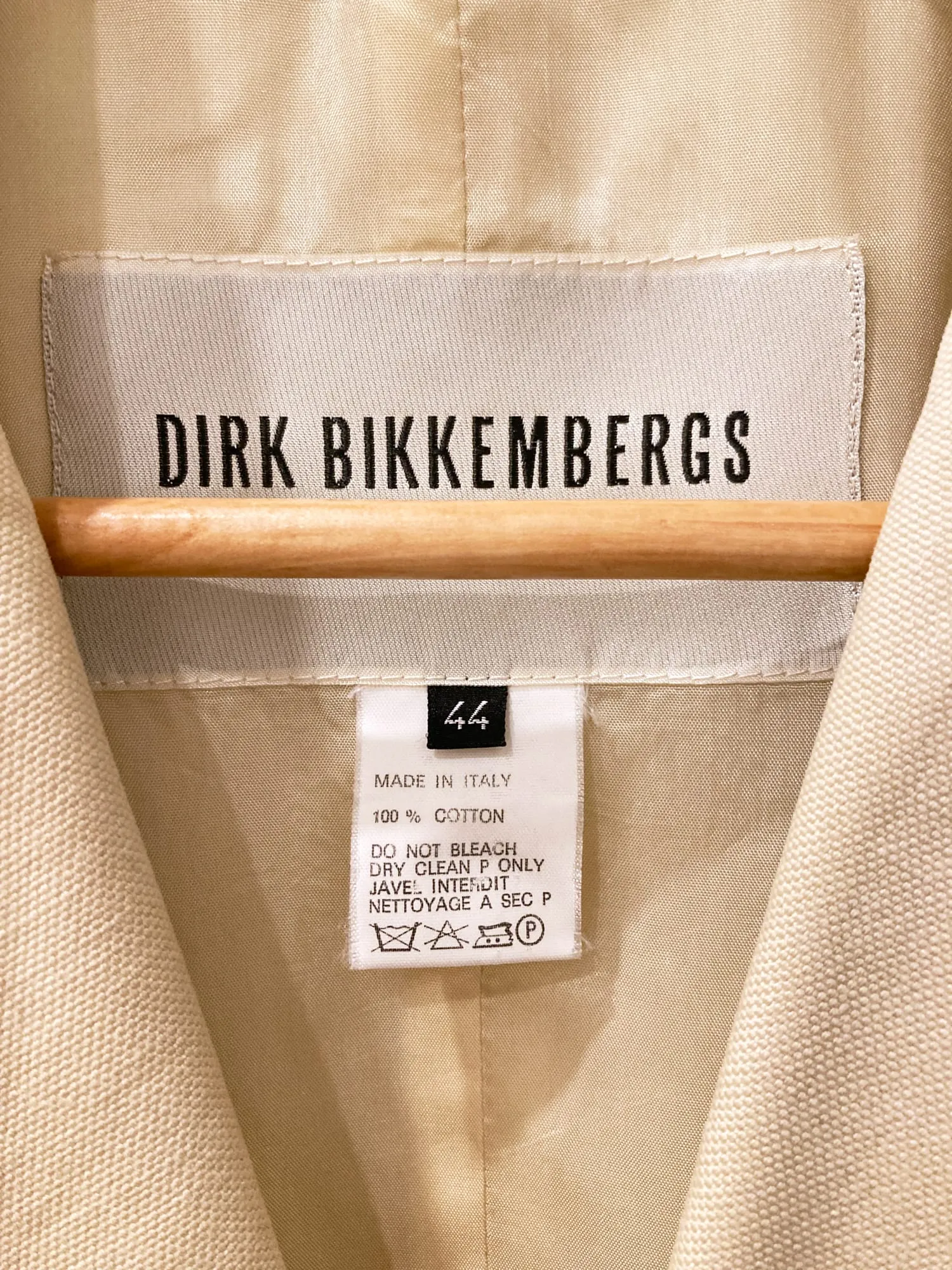 Dirk Bikkembergs Hommes 1990s beige cotton canvas waistcoat - size 44 XS