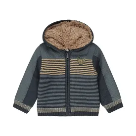 Dirkje Baby Cardigan With Hood Steel Blue