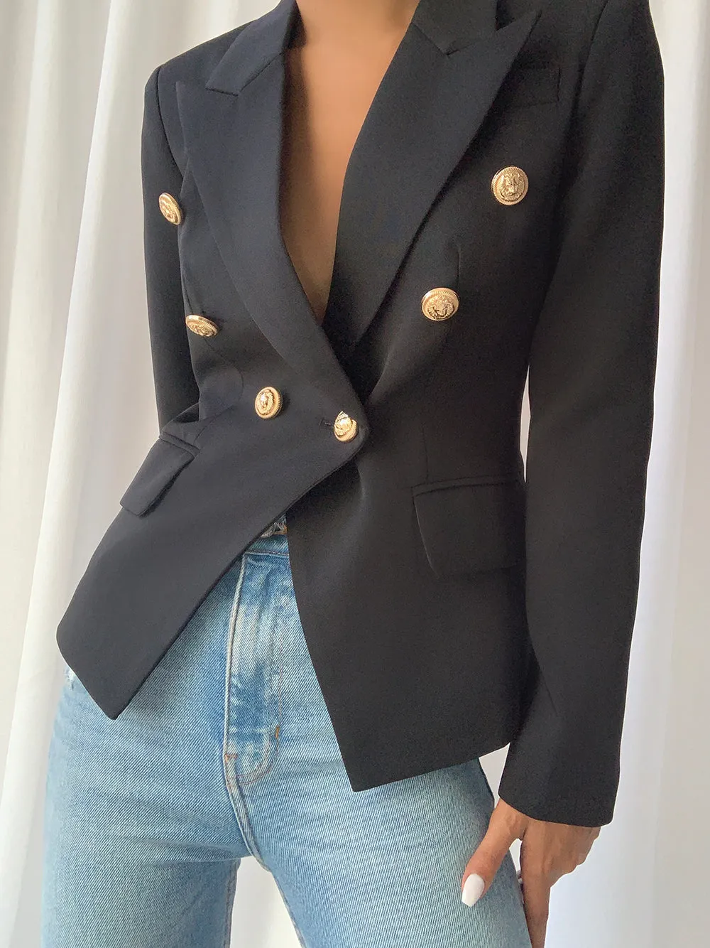 Double-Breasted Blazer in Black