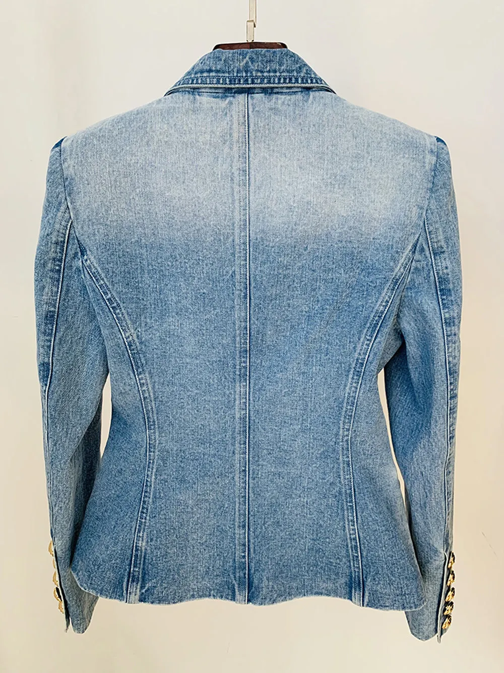 Double Breasted Denim Blazer