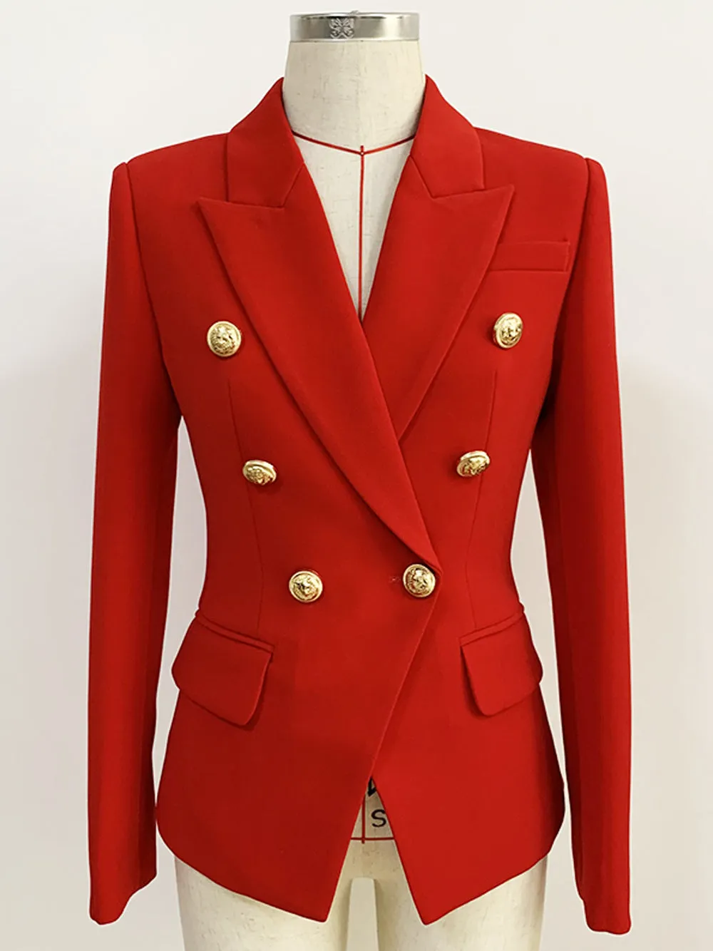 Double Breasted Red Blazer