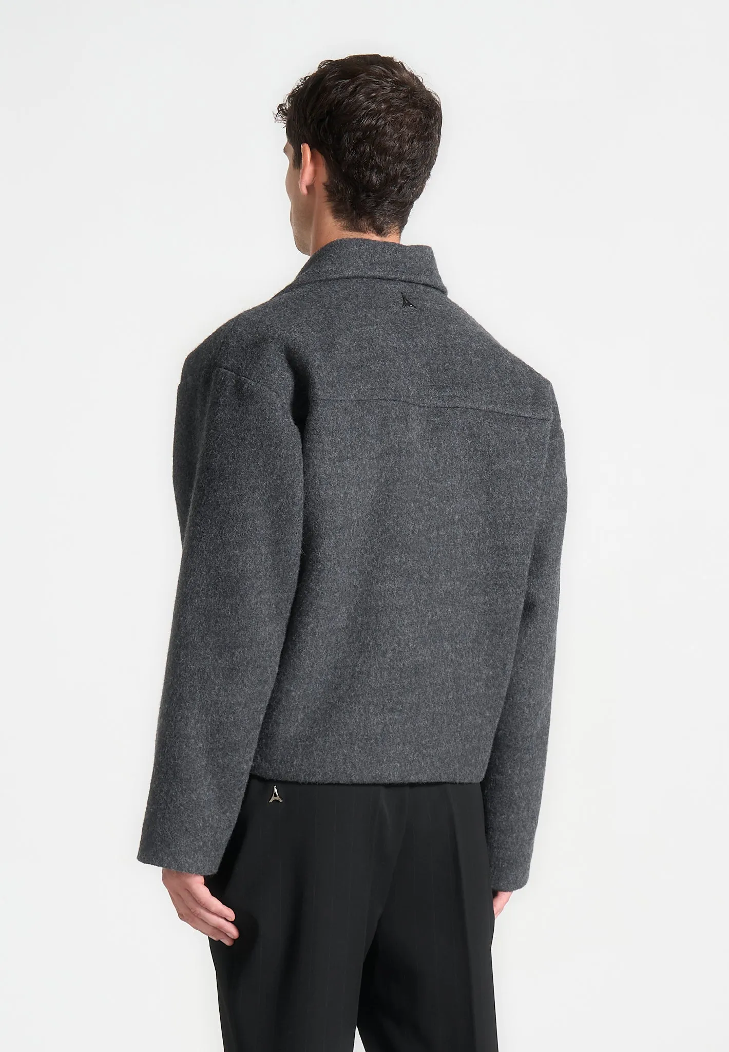 Double Breasted Wool Jacket - Grey