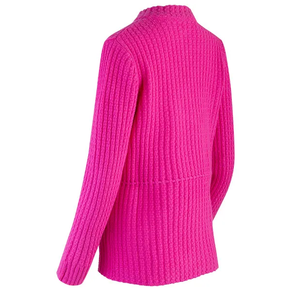 Drawstring Waist Cardigan in Fuchsia