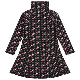 dress swing french terry turtleneck - heart print