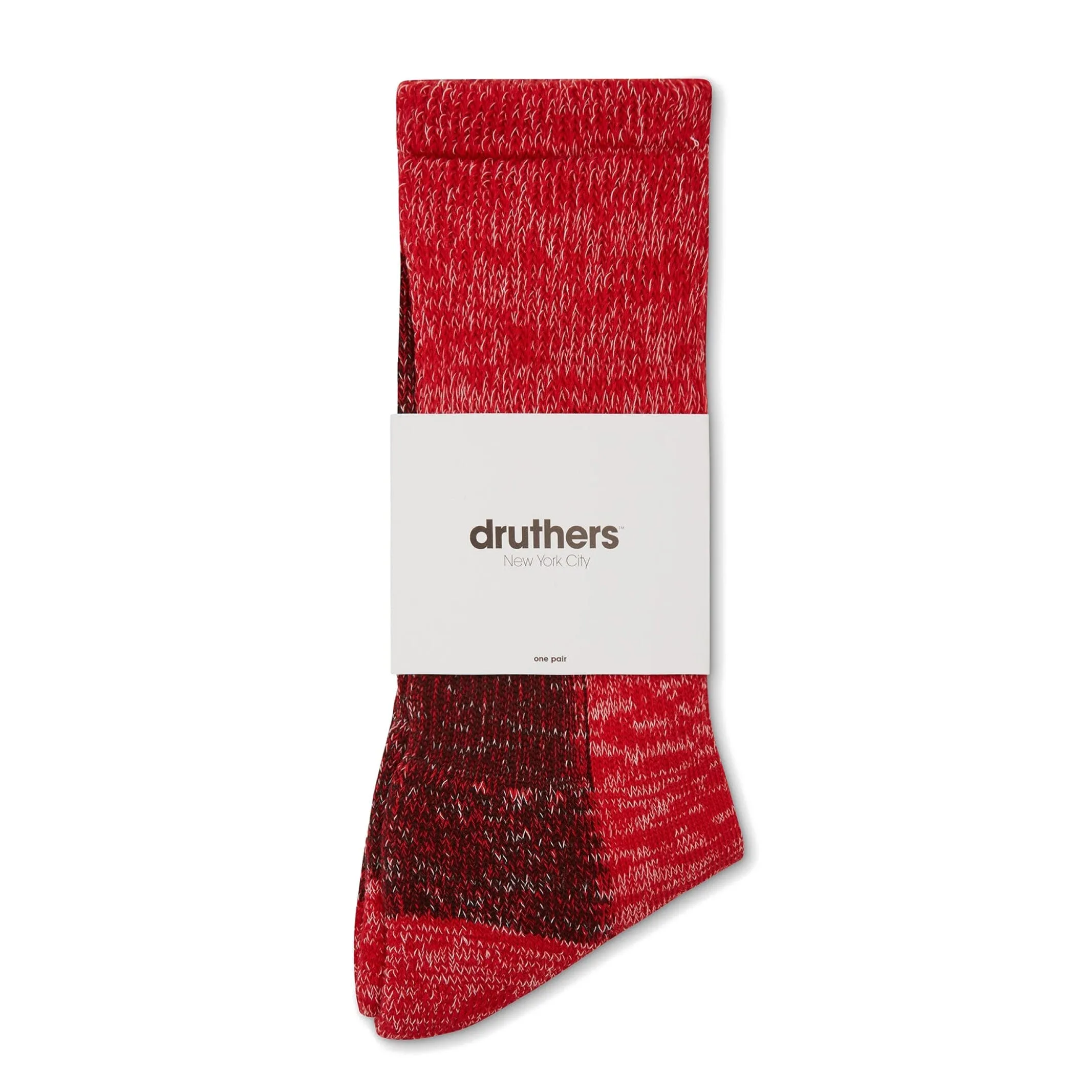 Druthers Red Mélange Organic Cotton Defender Boot Sock