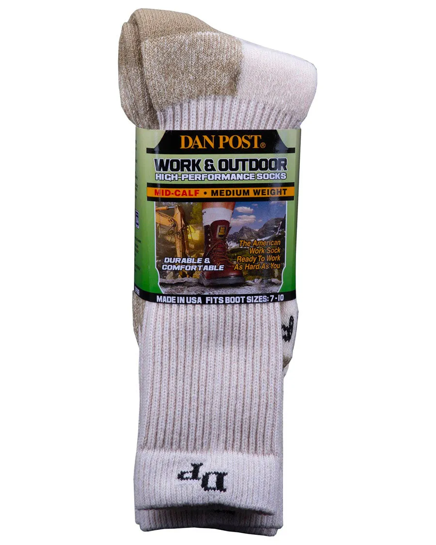 DWM-L - Men's Medium Weight 2-Pack Work Socks