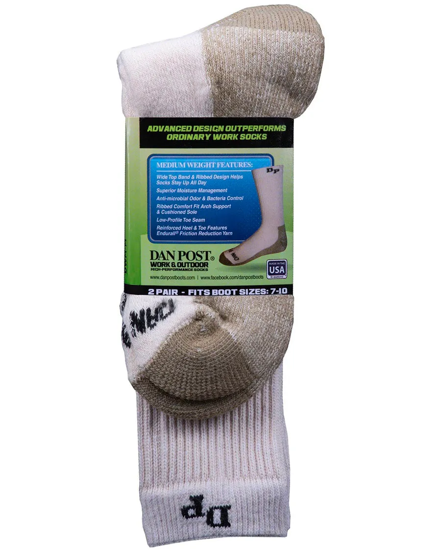 DWM-L - Men's Medium Weight 2-Pack Work Socks