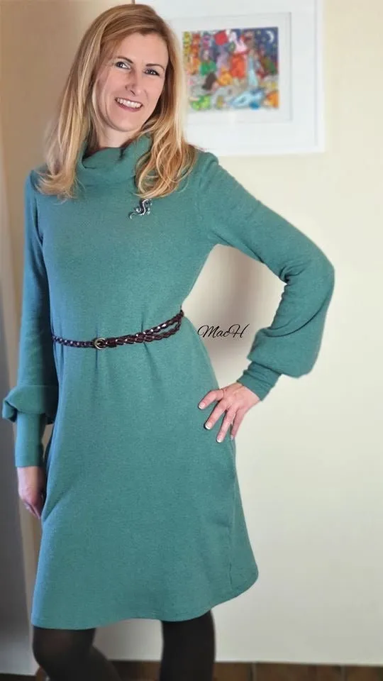 Ella - Kleid oder Pullover mit Ballonärmeln (Papierschnittmuster)