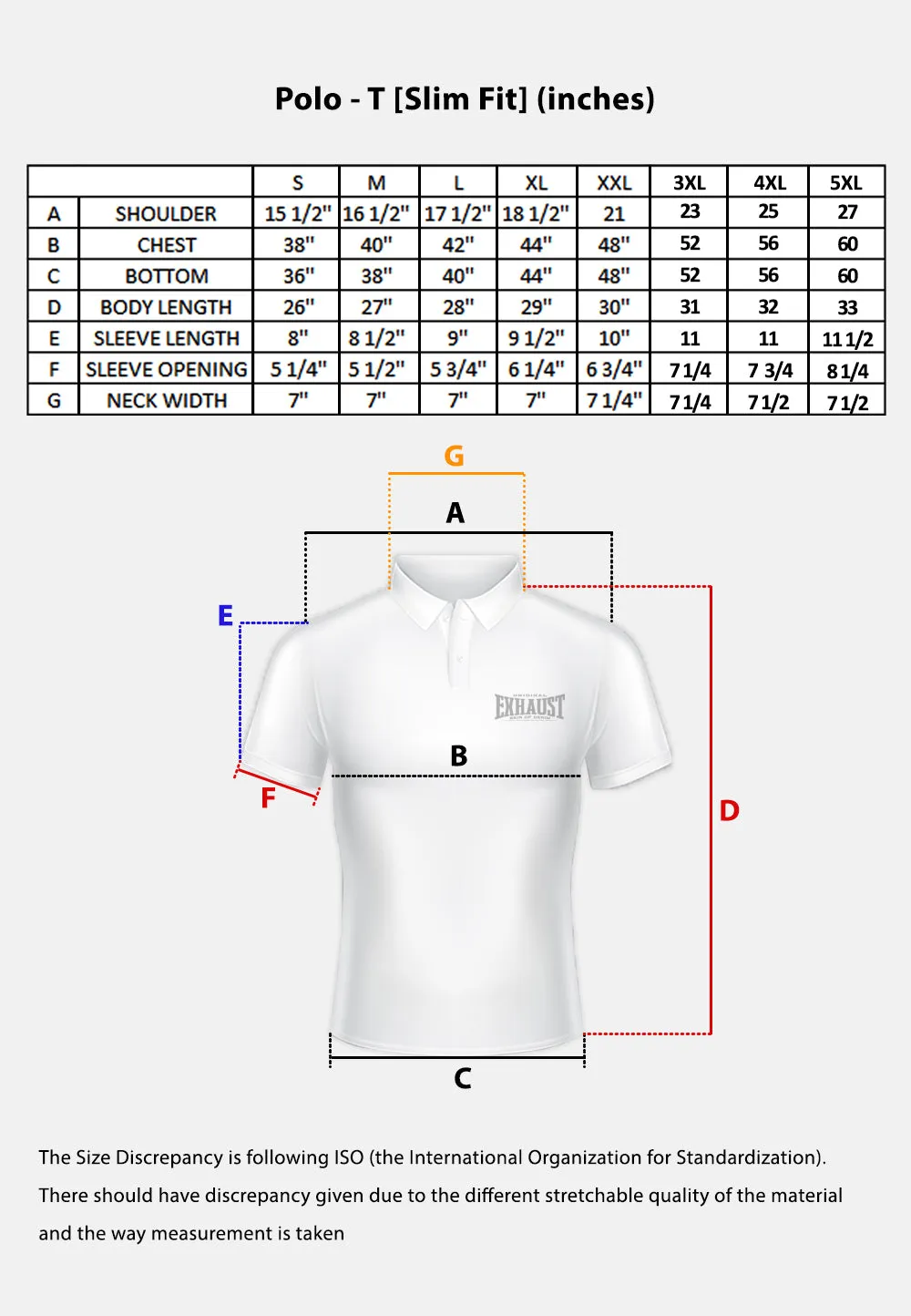 EXHAUST Mens Polo T-Shirt [Slim Fit] 1427