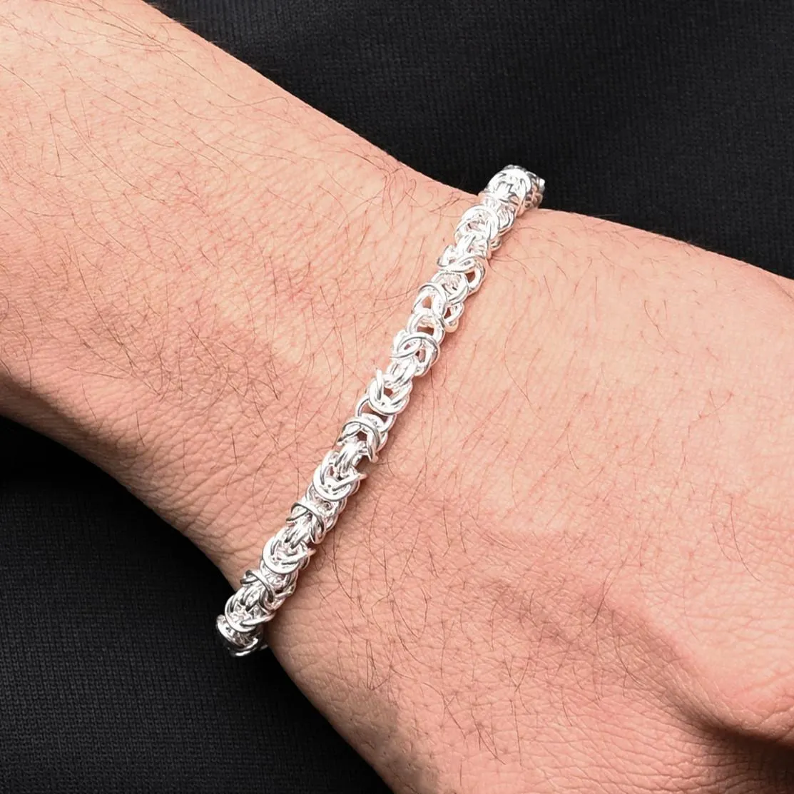 Expensive Braided Mens Silver Chain Bracelet