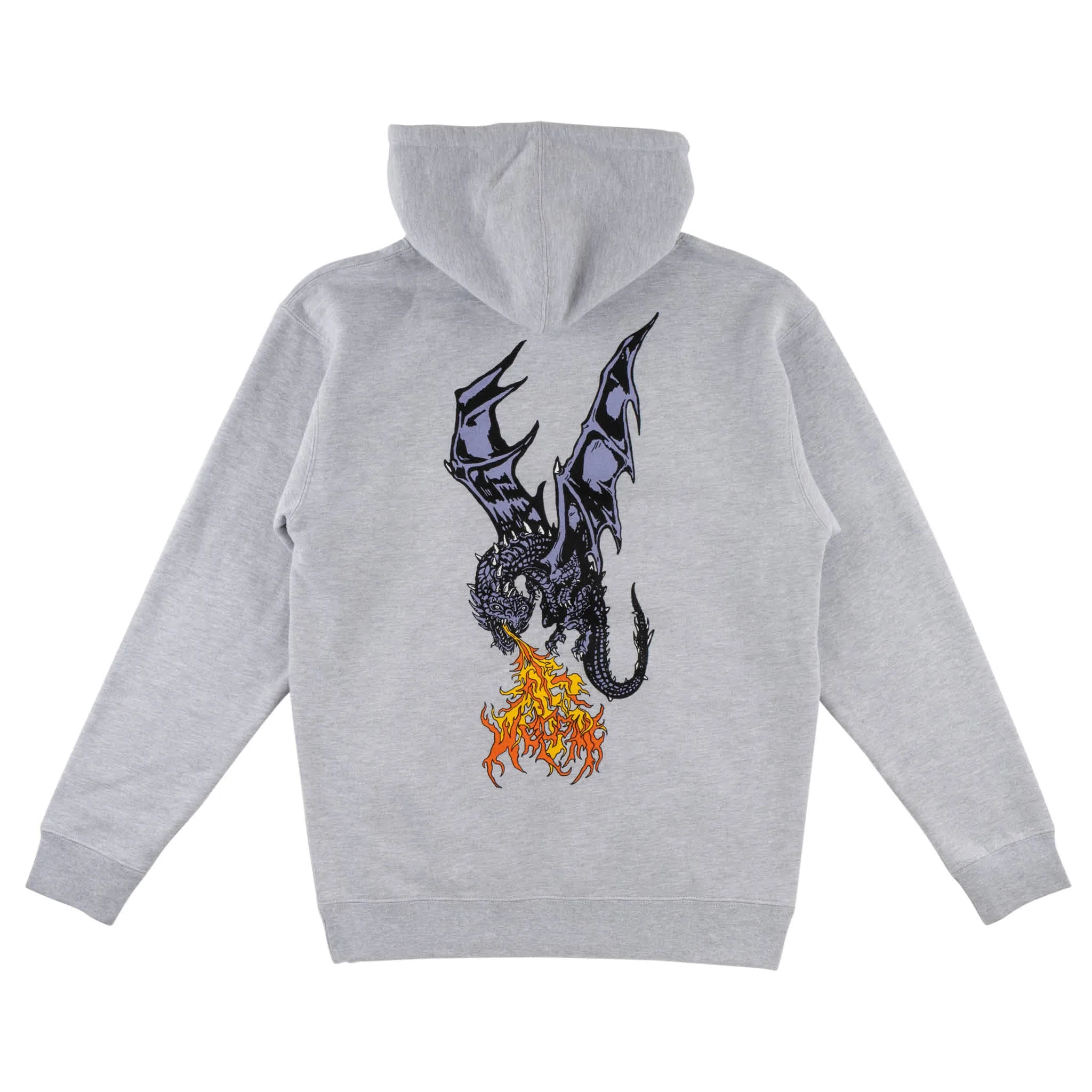 Fire Breather Printed Pullover Hoodie - Heather Grey