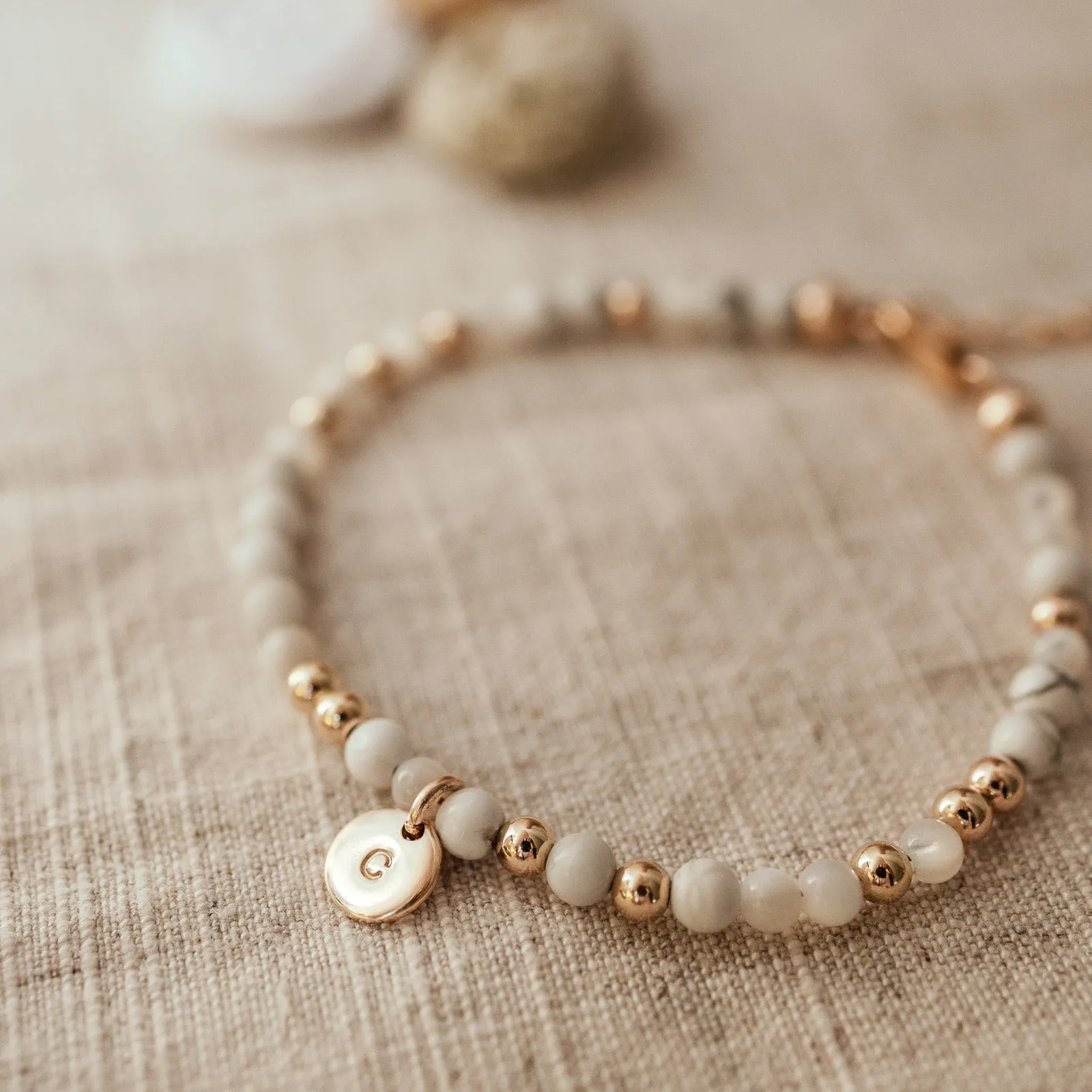 Focus With Me Crystal Bracelet • Pearl & Howlite