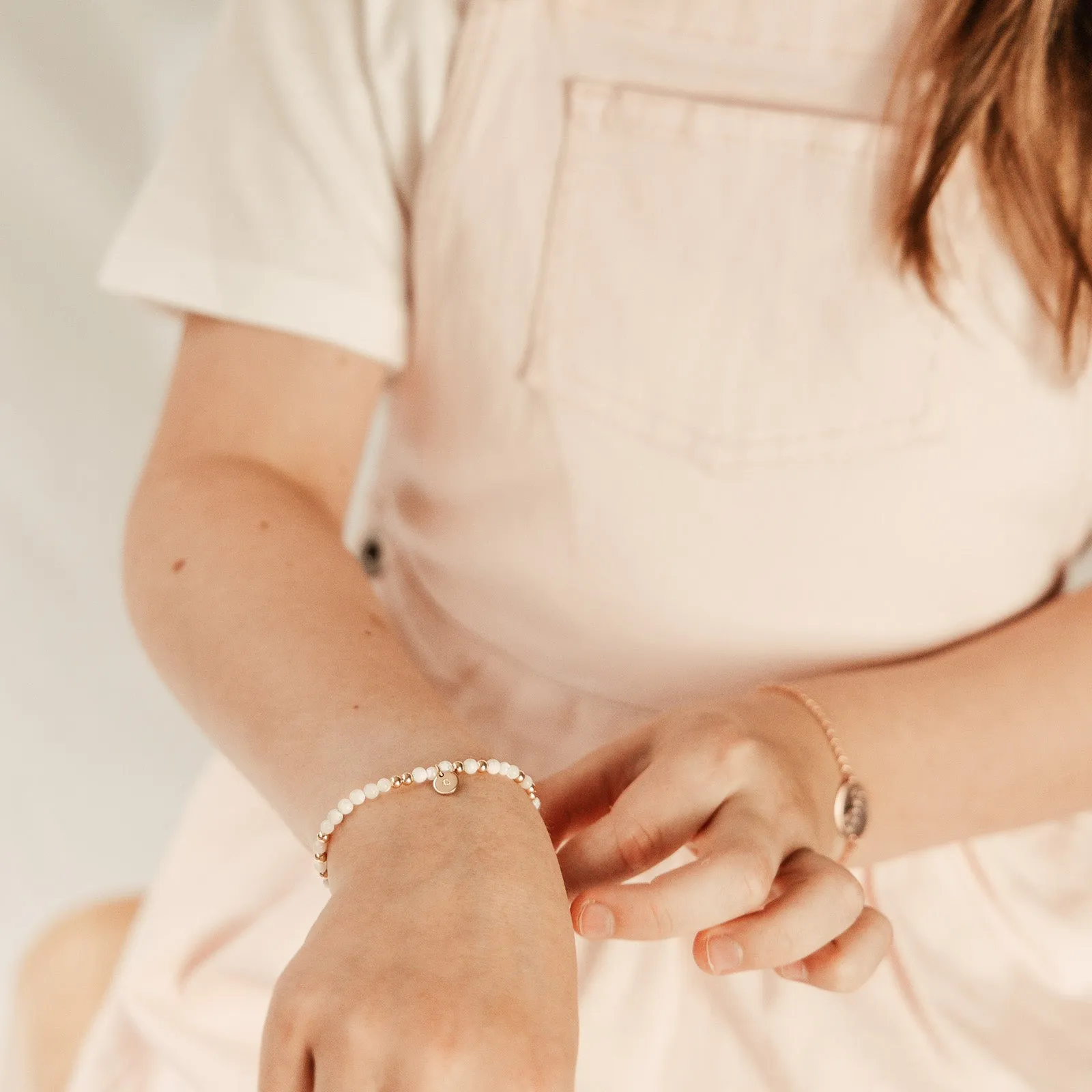 Focus With Me Crystal Bracelet • Pearl & Howlite