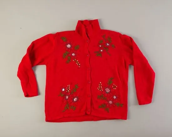 Four Floral-Medium Christmas Sweater