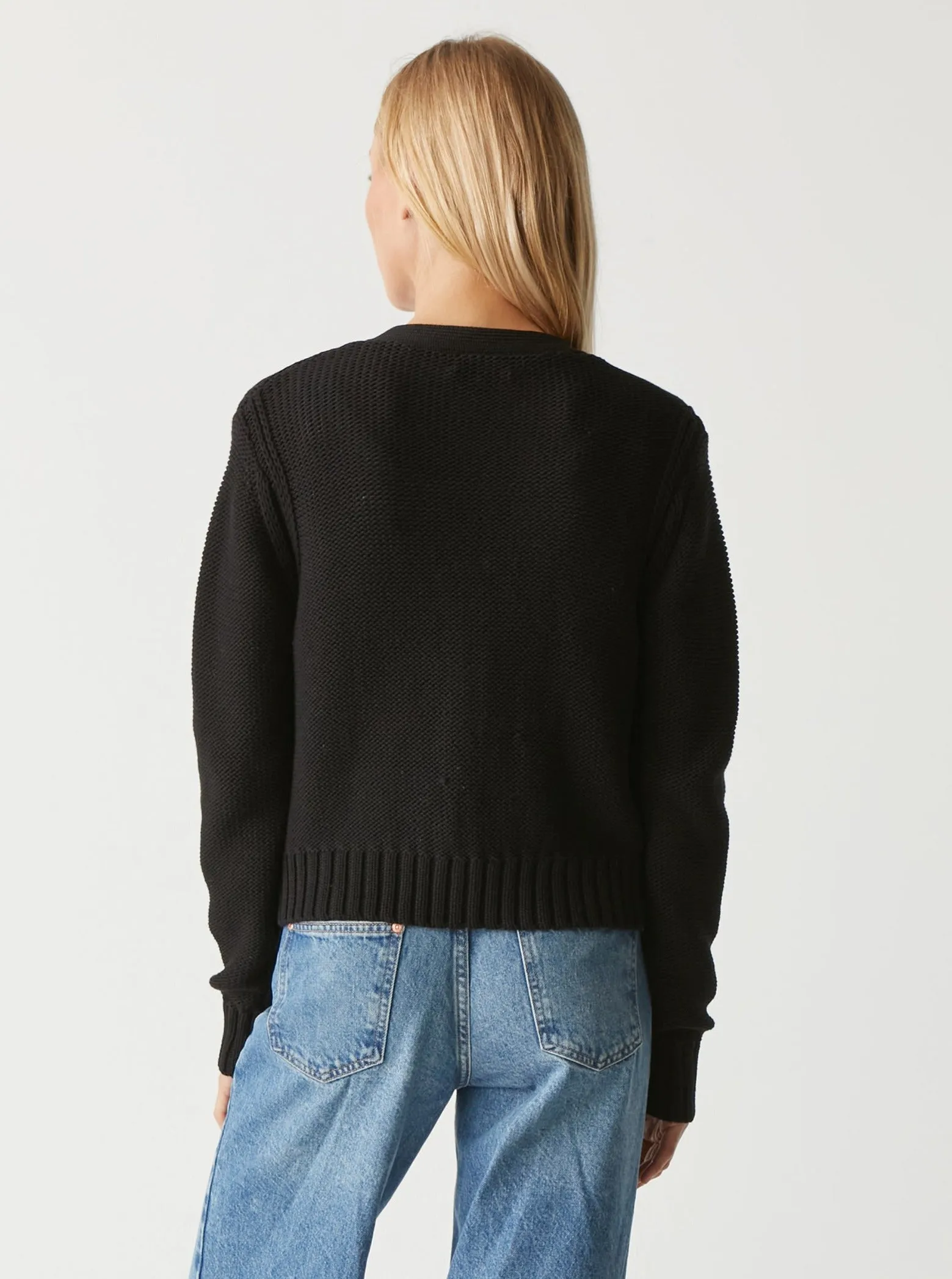 Fran Cropped Cardigan - Black