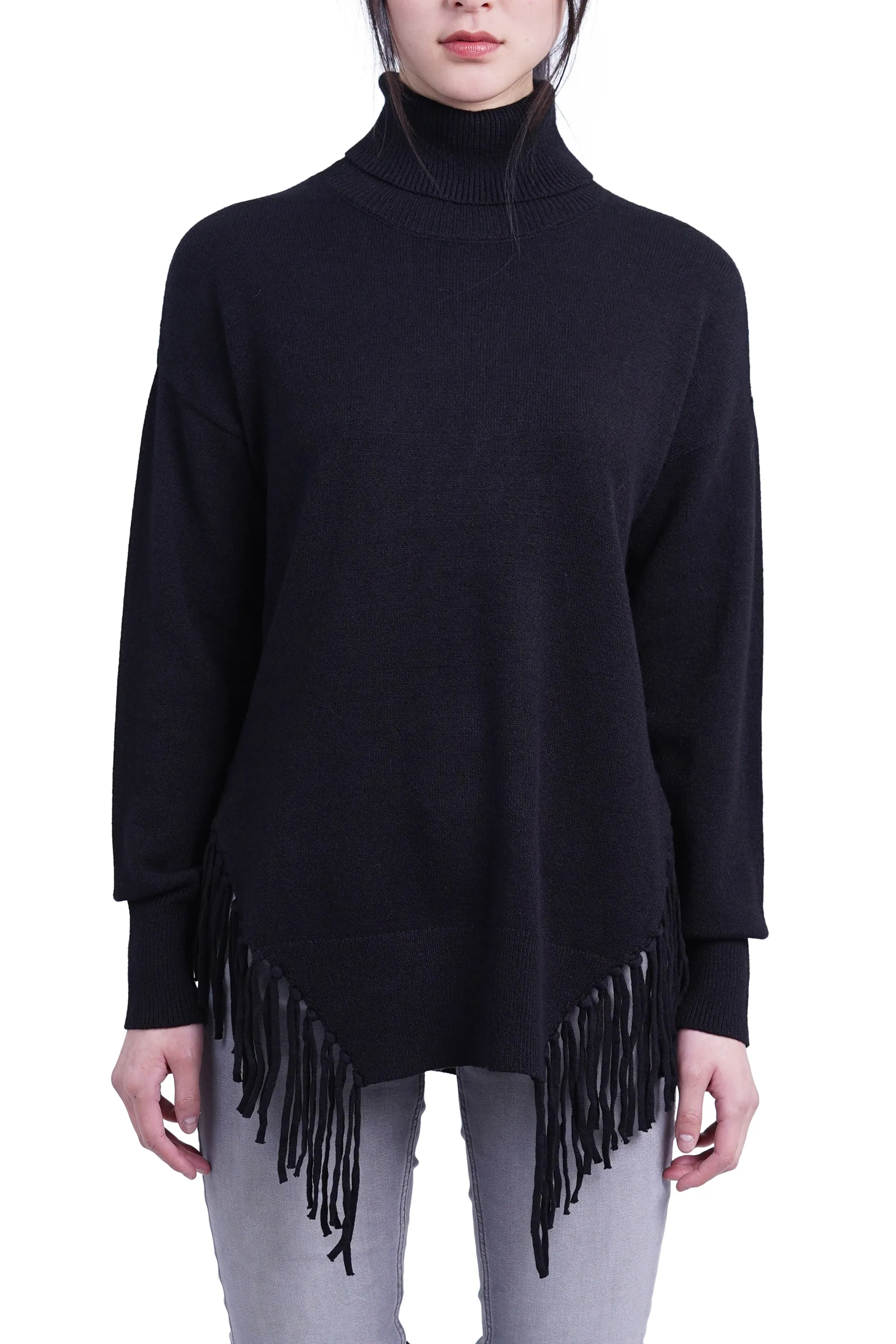 Fringe Turtleneck Sweater