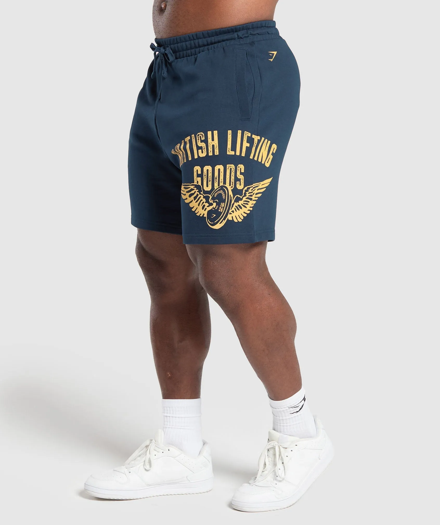 Gymshark British Lifting Goods Graphic Shorts - Navy