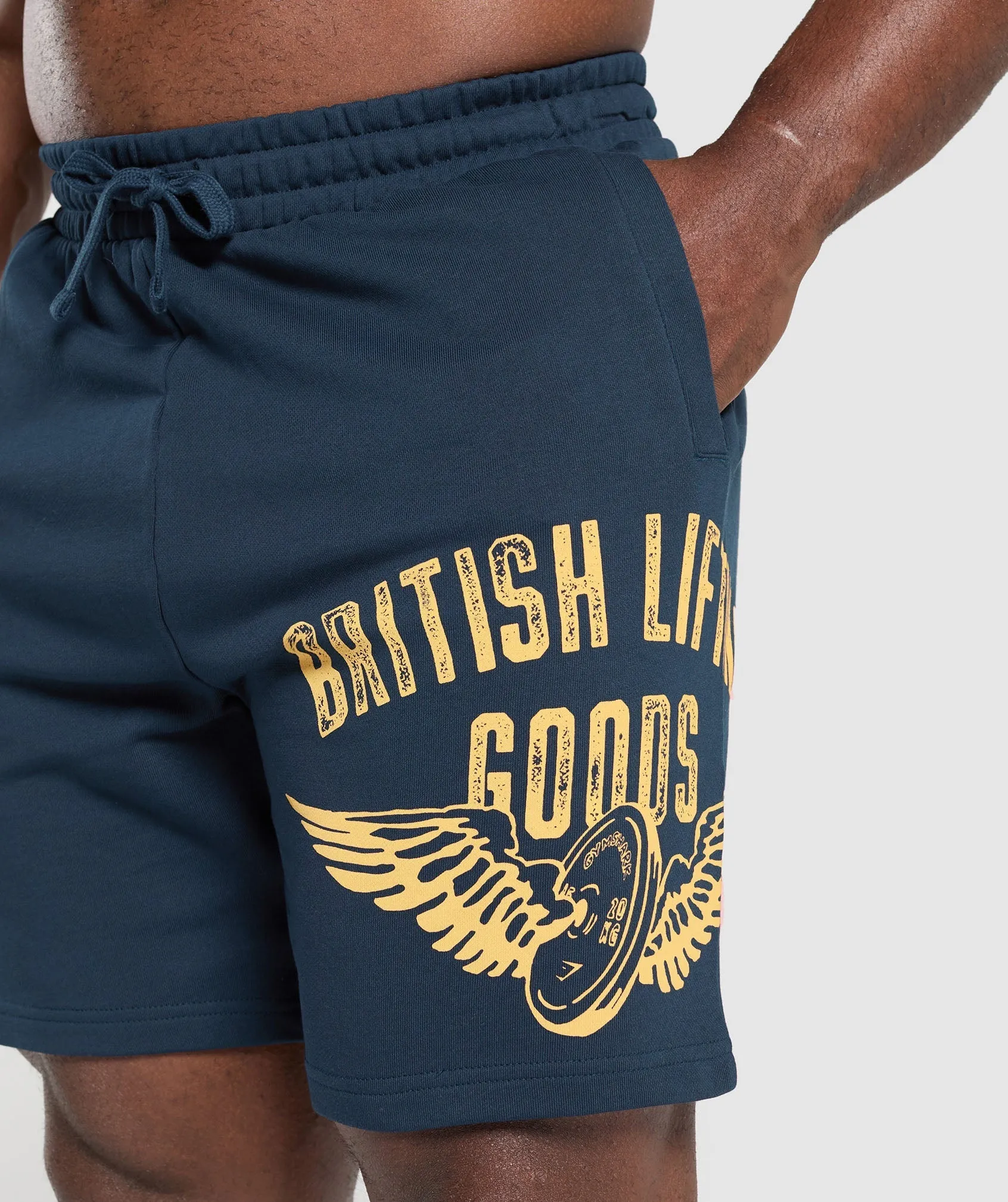 Gymshark British Lifting Goods Graphic Shorts - Navy