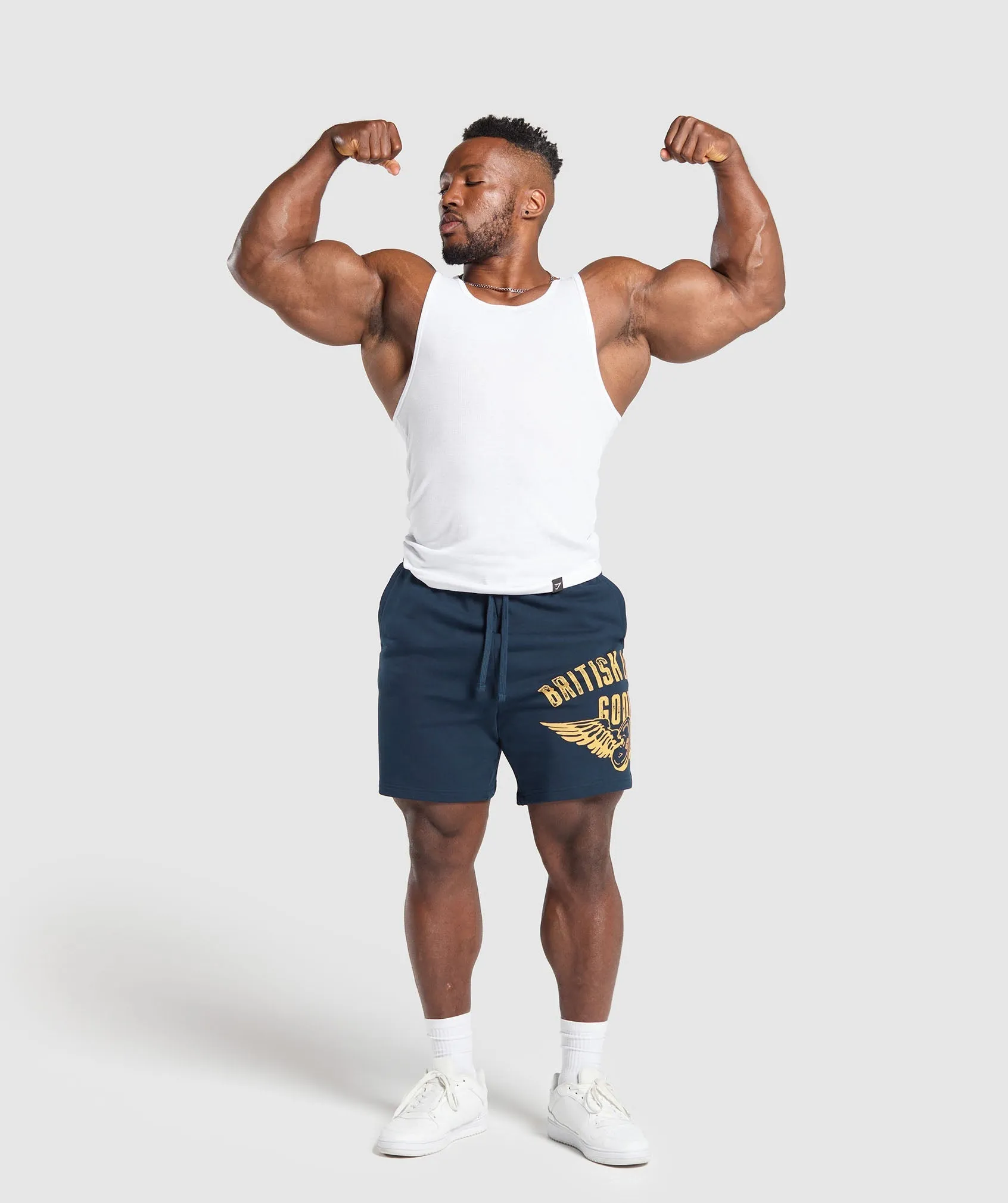 Gymshark British Lifting Goods Graphic Shorts - Navy