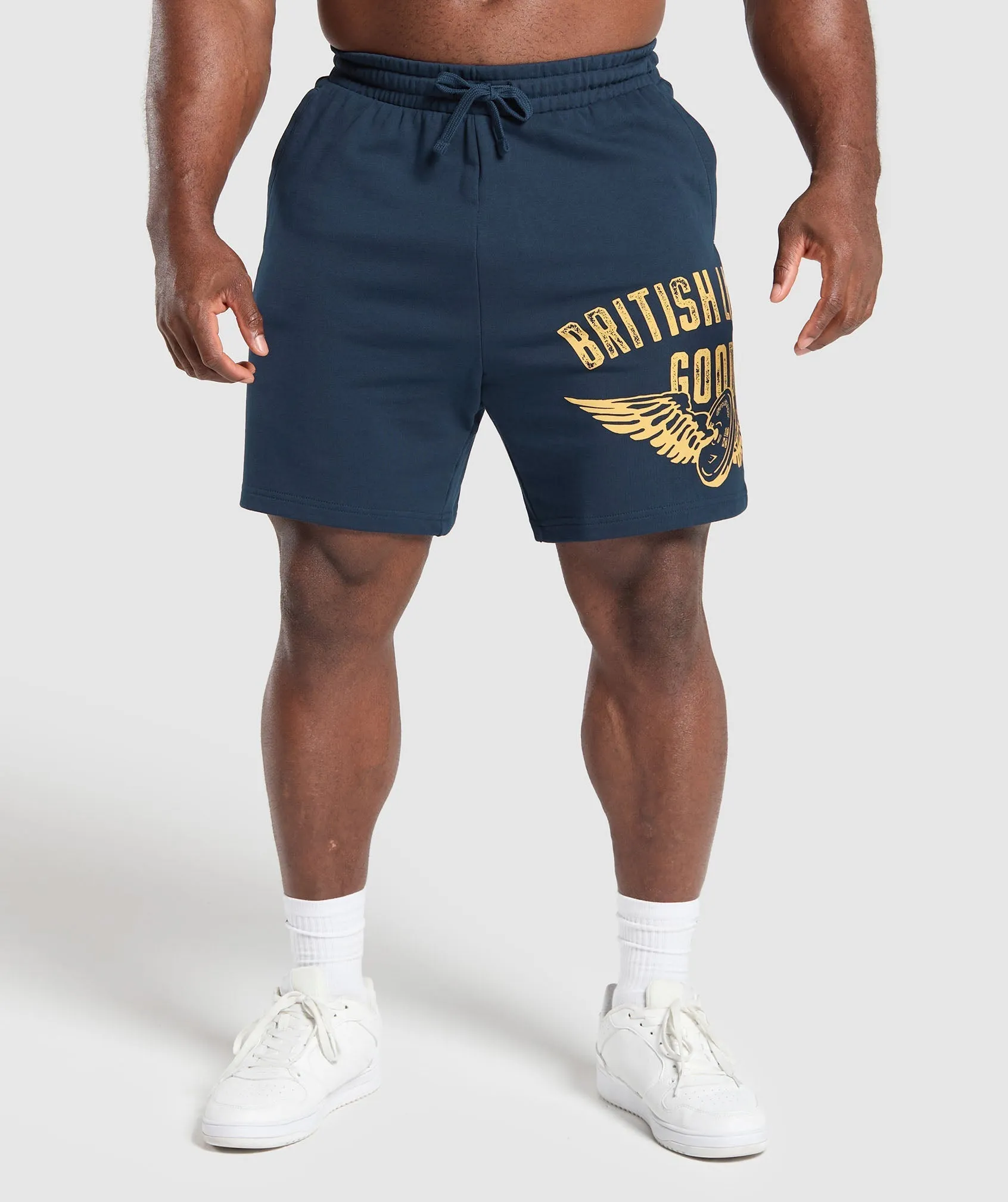 Gymshark British Lifting Goods Graphic Shorts - Navy