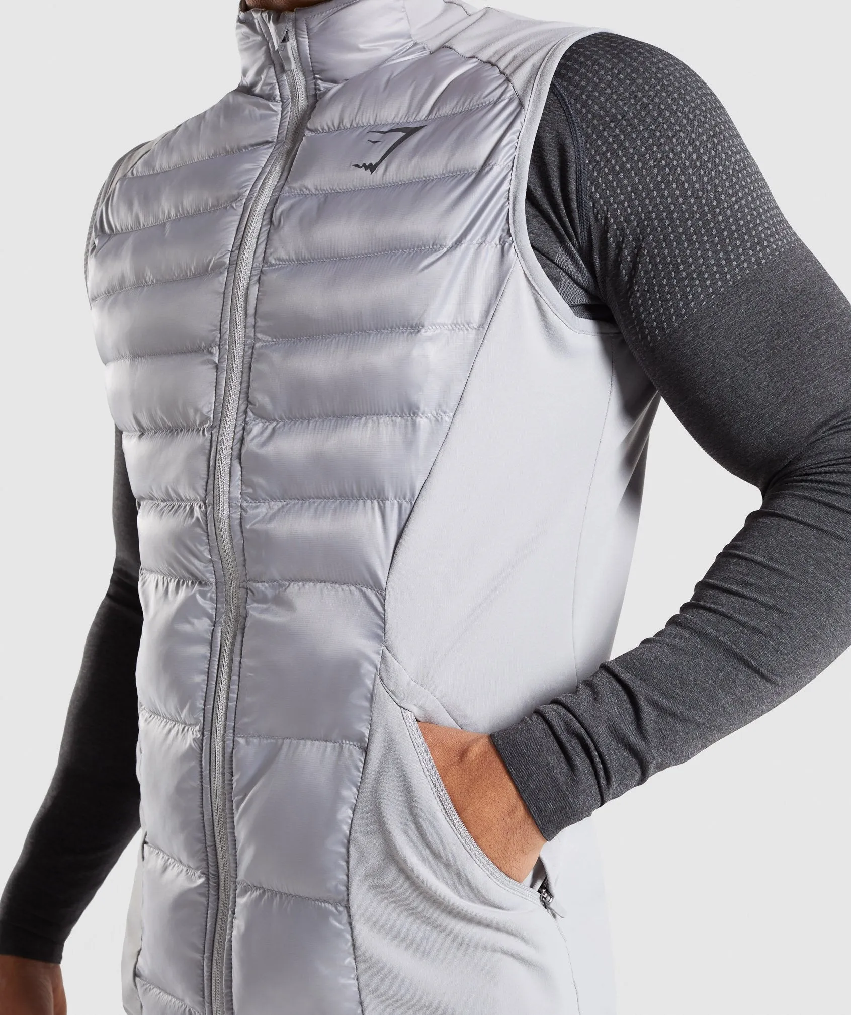 Gymshark Power Lightweight Gilet - Light Grey