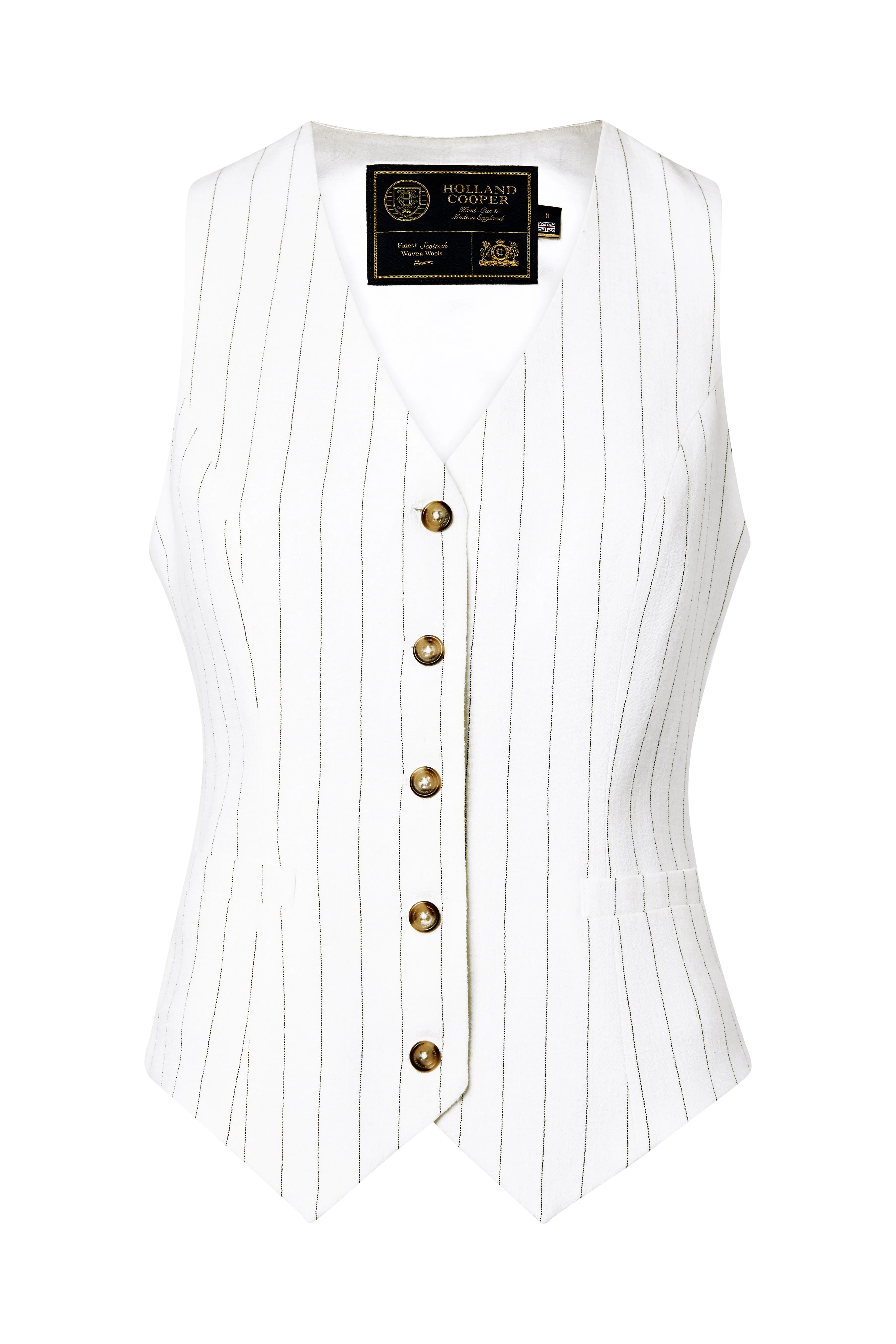 Hampton Waistcoat (Oyster Linen Pinstripe)