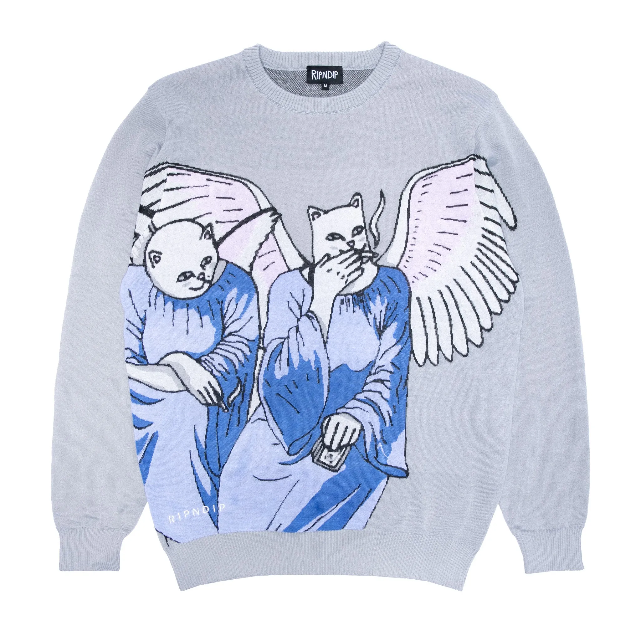 Heaven And Hell Knit Sweater (Light Blue)