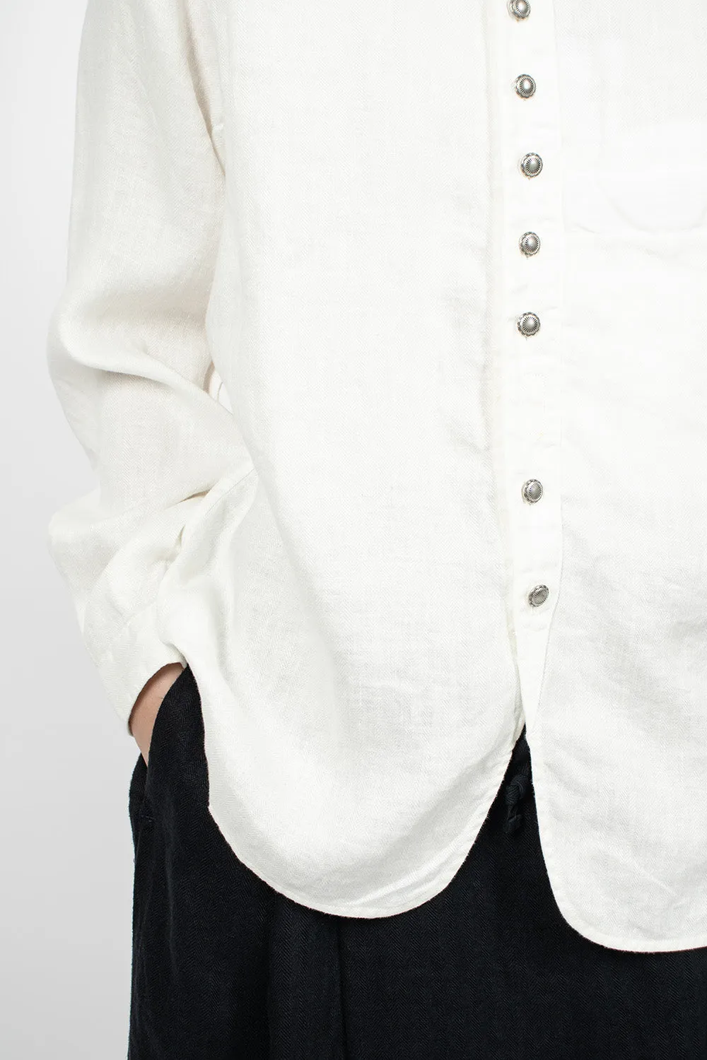 Herringbone Penny Shirt White