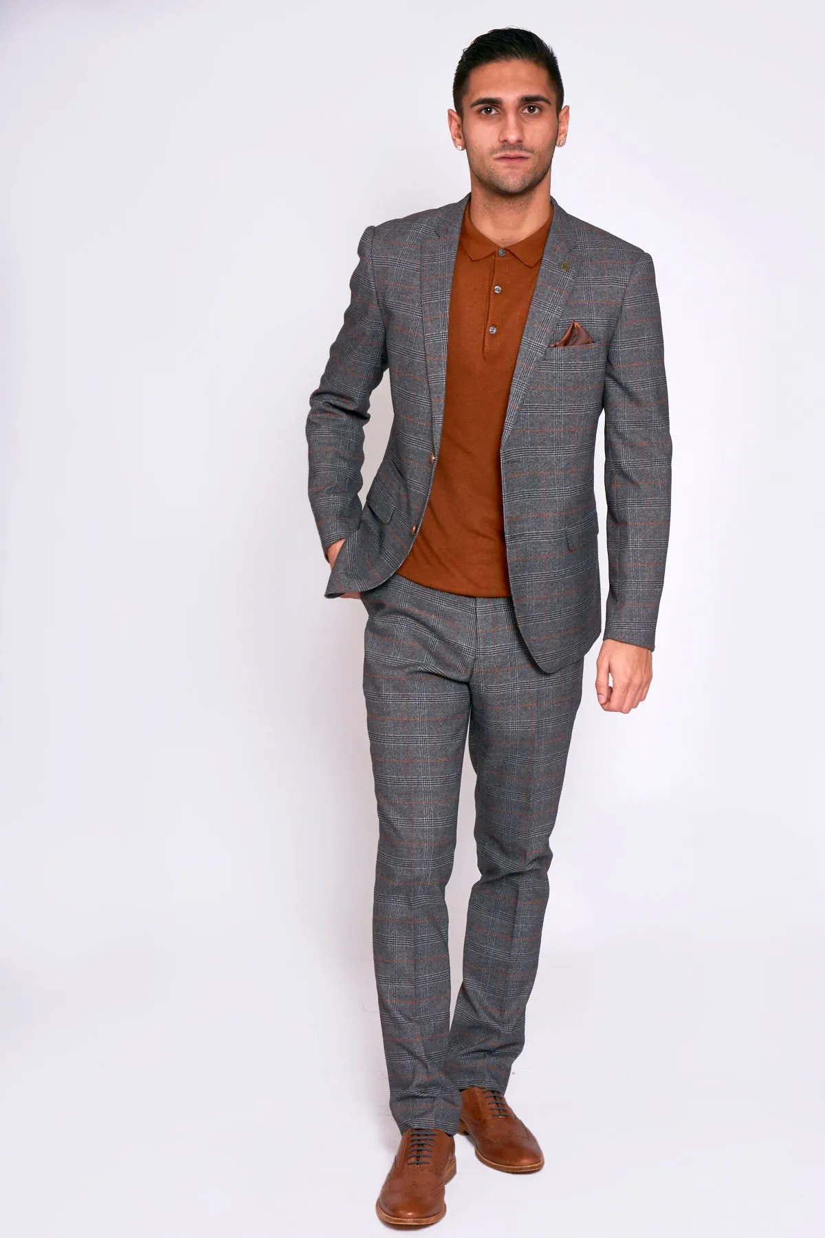 JENSON - Grey Check Two Piece Suit