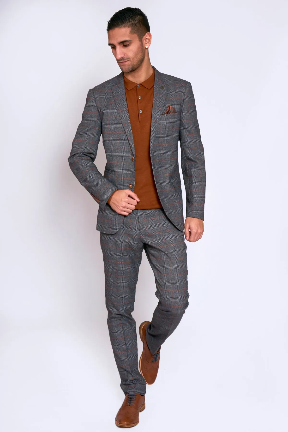 JENSON - Grey Check Two Piece Suit