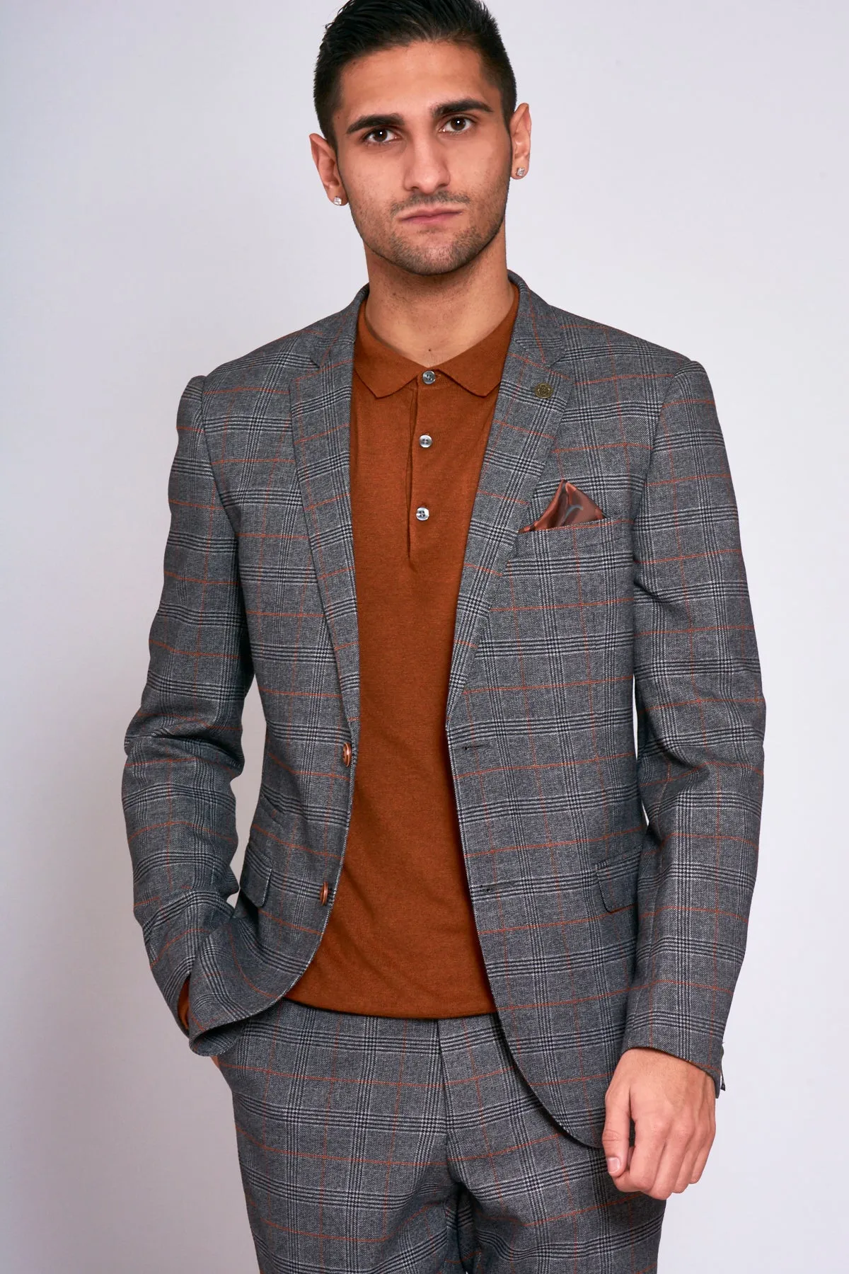 JENSON - Grey Check Two Piece Suit