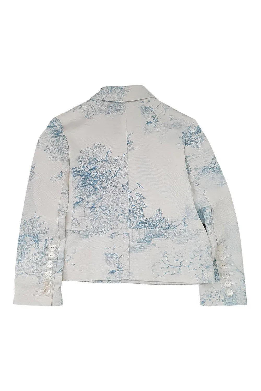 JOHN GALLIANO Kids Cotton Blend White Toile De Jouy Print Blazer (6)