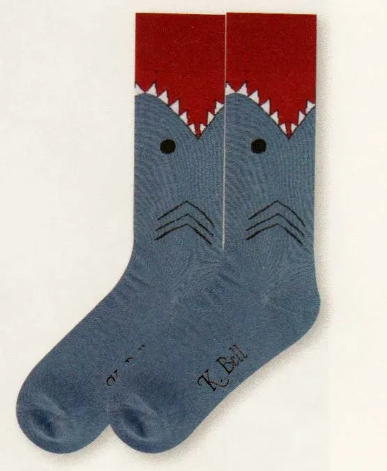 K Bell Mens Shark Sock