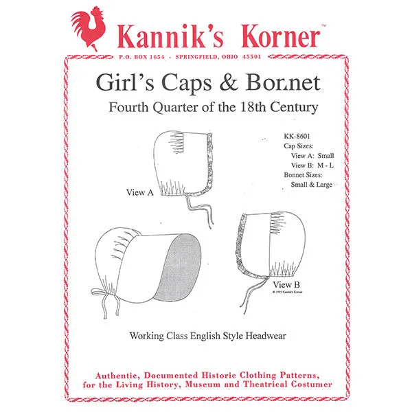 Kannik's Korner Girls Cap & Bonnet Pattern-FEWER THAN 5 REMAINING