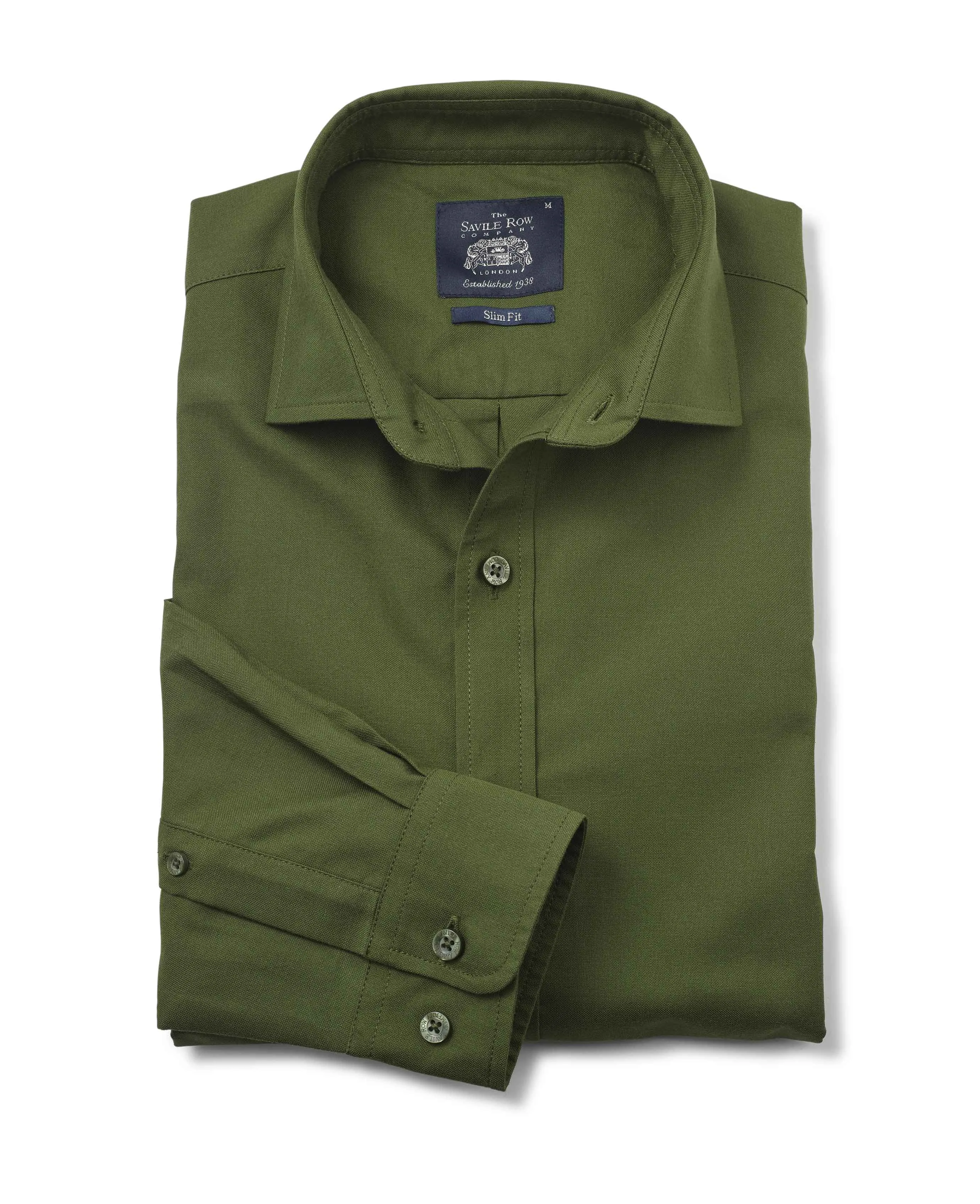 Khaki Slim Fit Oxford Shirt