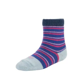 Kids - Pinstripes Organic Cotton Crew Socks - Navy