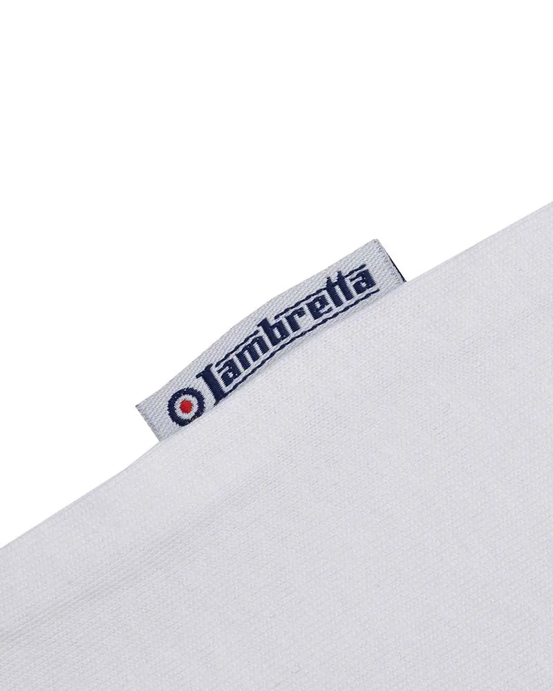 Lambretta Men's SS1325 Badge Logo Polo Shirt White Red