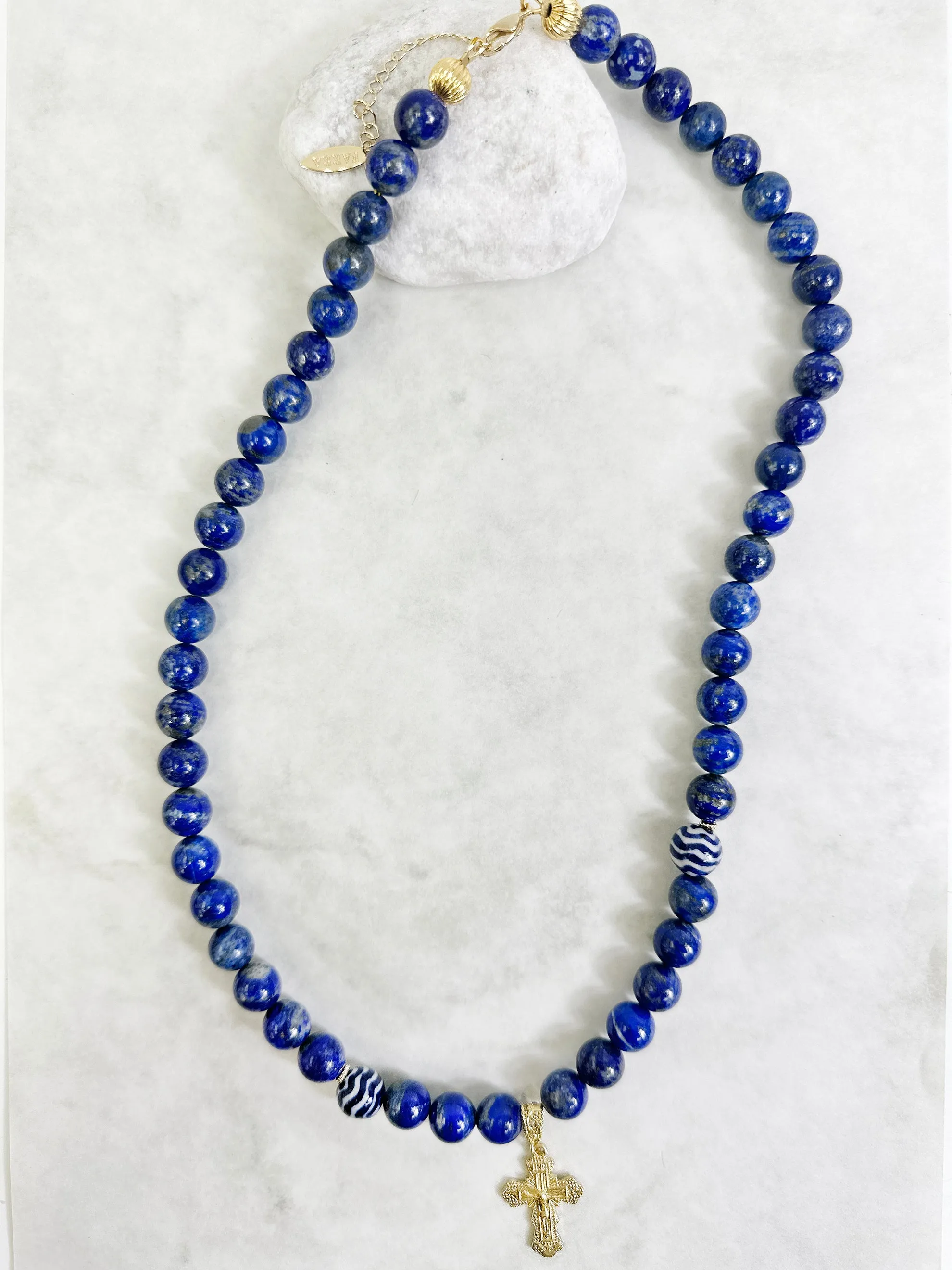 Lapis Cross Men's Necklace MEN01