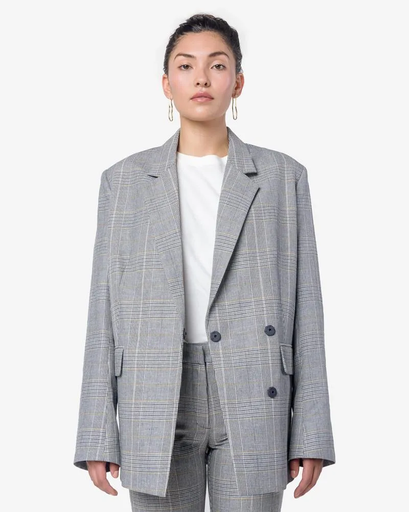 Loft Blazer in Yellow Check