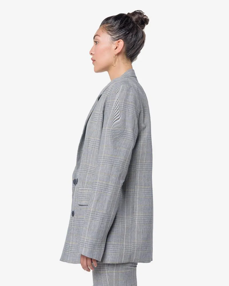 Loft Blazer in Yellow Check