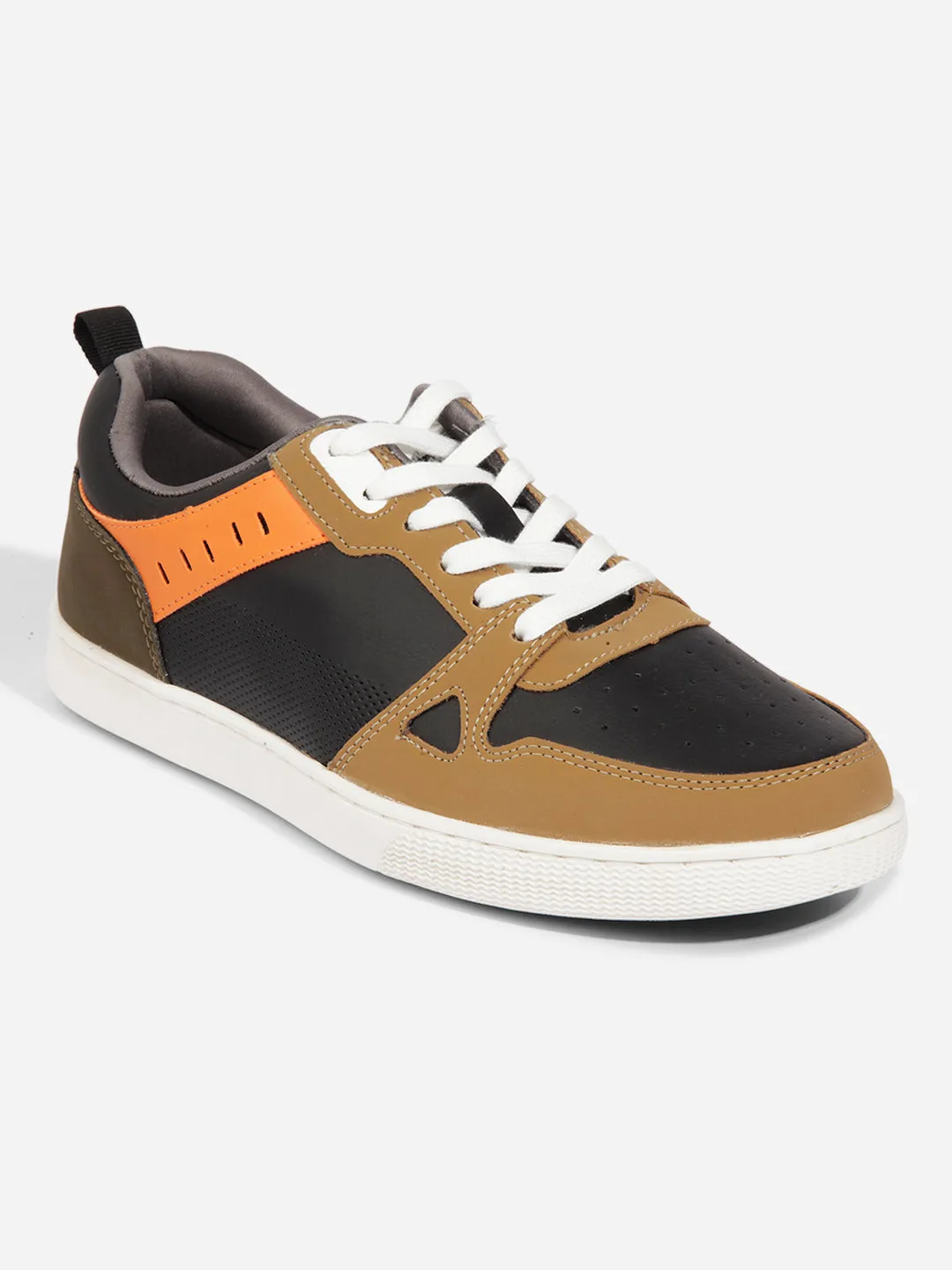 Men's Black Multi Color Lace Up Sneakers (ID3097)