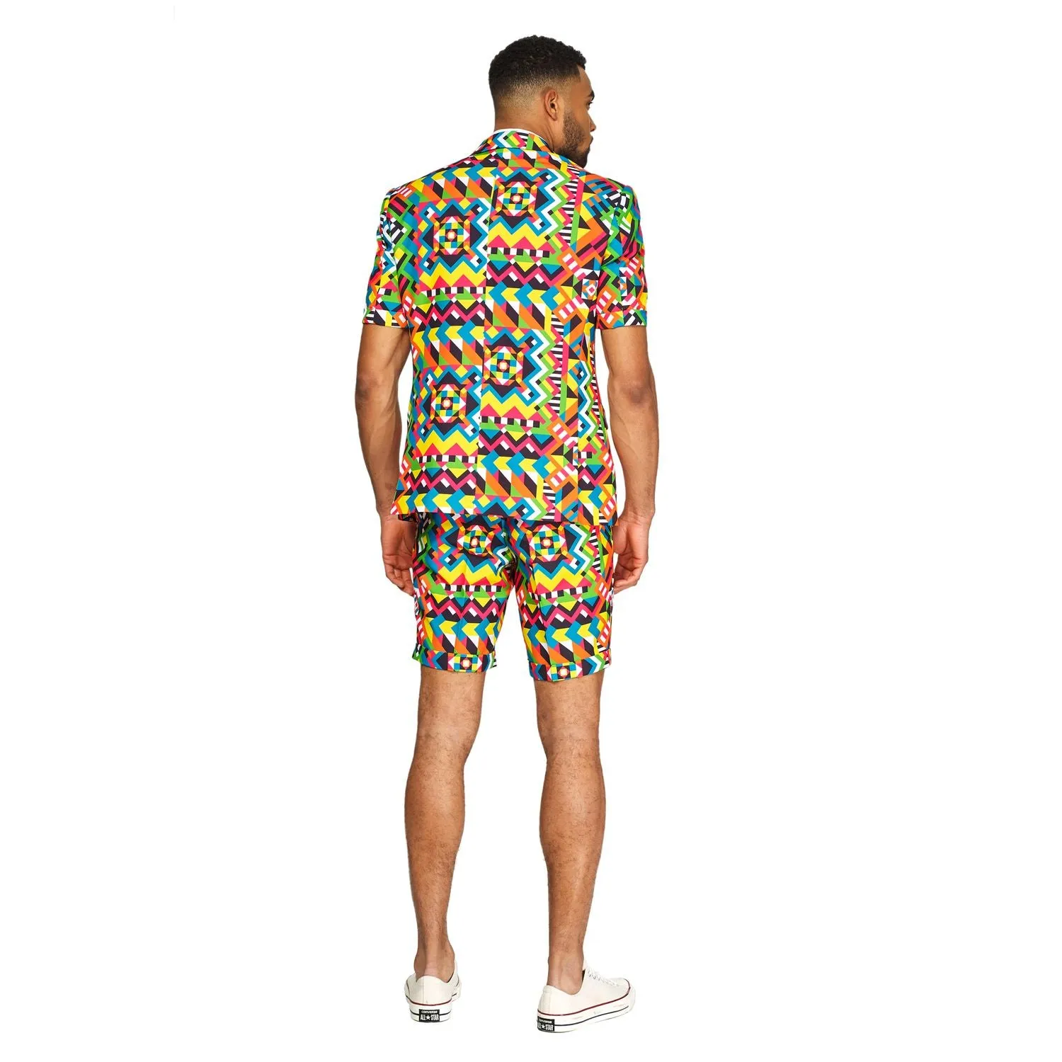 Men's Slim Fit Suit and Tie OppoSuits, Abstract Print