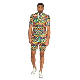 Men's Slim Fit Suit and Tie OppoSuits, Abstract Print